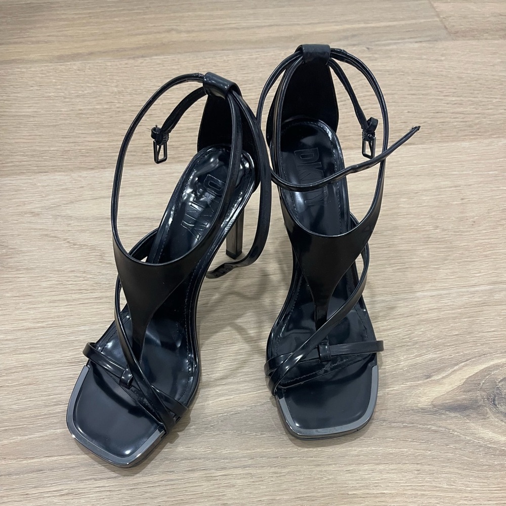 DKNY Black Strappy Heels